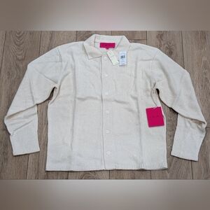 $1025 Mens THE ELDER STATESMAN "Nora" Lite Knit Overshirt Natural Medium